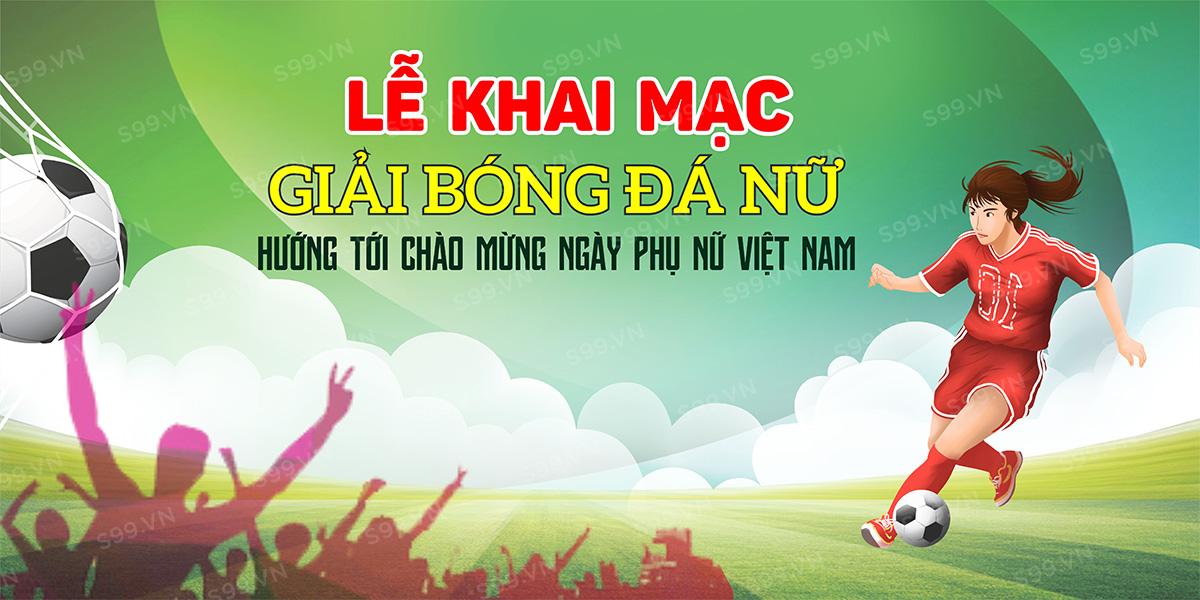 Background Phông nền khai mạc bóng đá nữ - File Corel