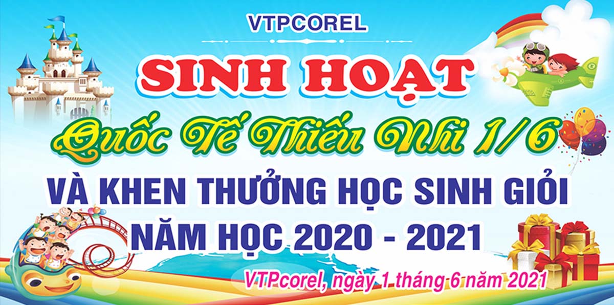 Banner vui chơi ngày quốc tế thiếu nhi file CDR mẫu TN47