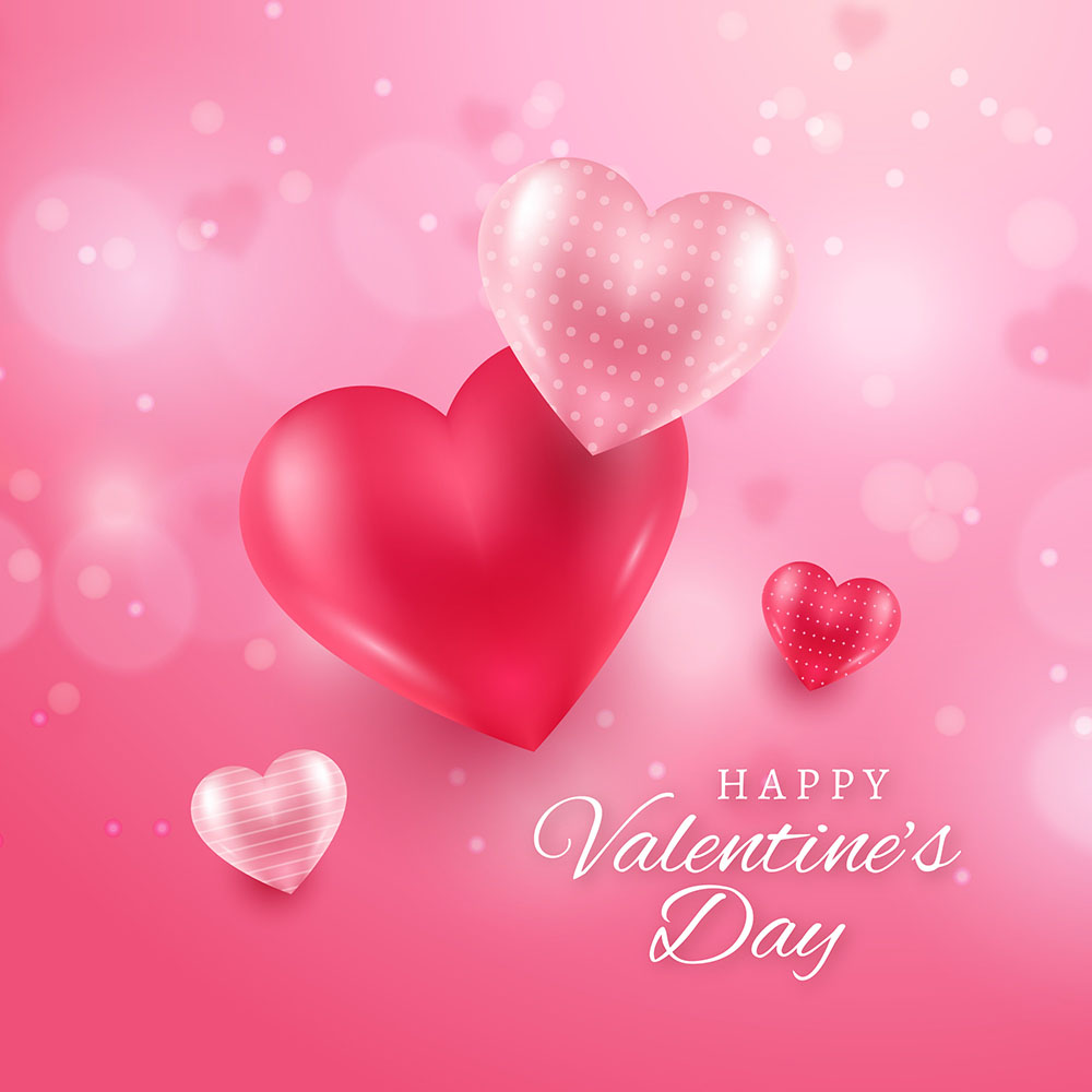 Banner valentine trái tim hồng file vector mẫu số 355