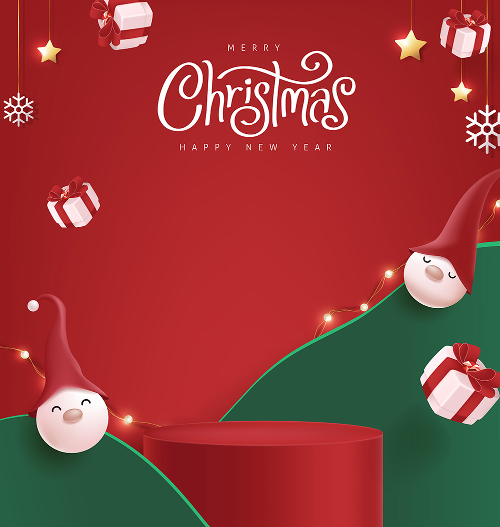 Banner dịp noel nền đỏ file vector mẫu số 141