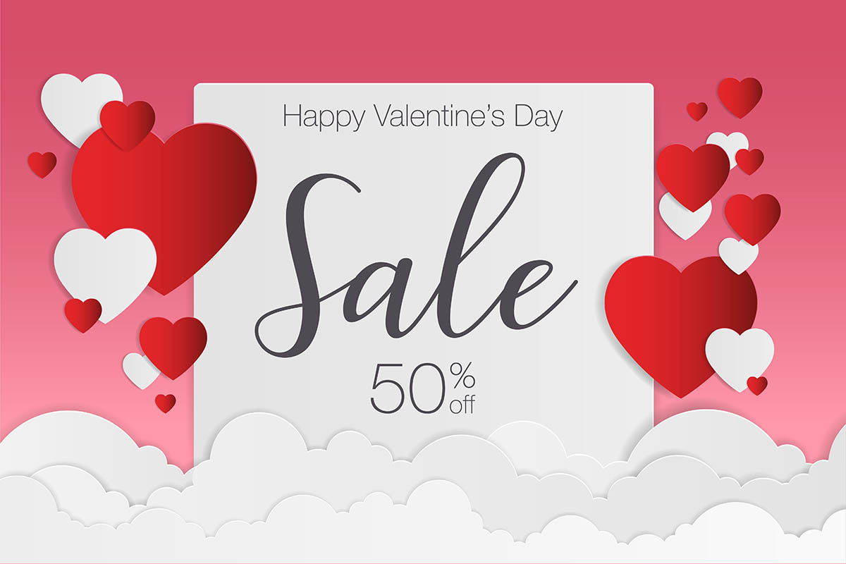 Banner giảm giá ngày valentine file vector mẫu số 974