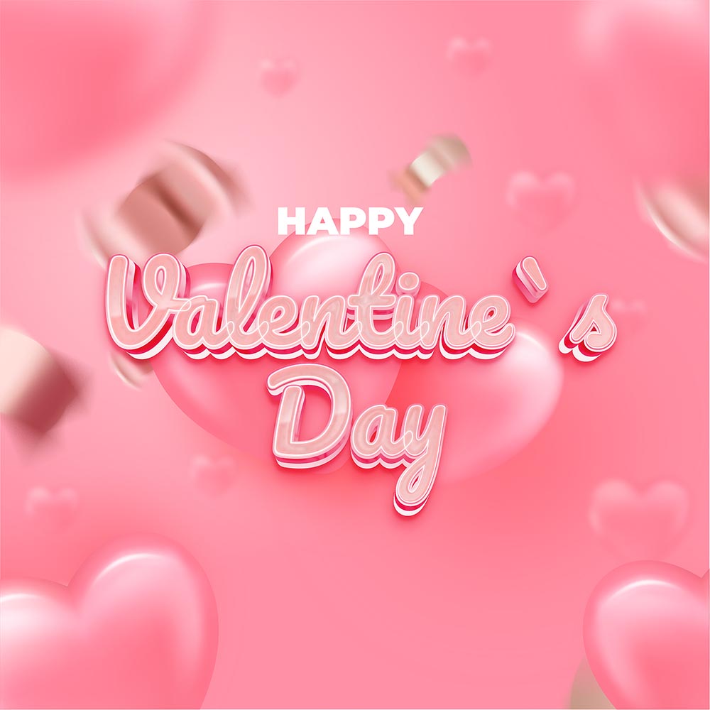 Banner ngày valentine nền trái tim hồng file vector mẫu số 941