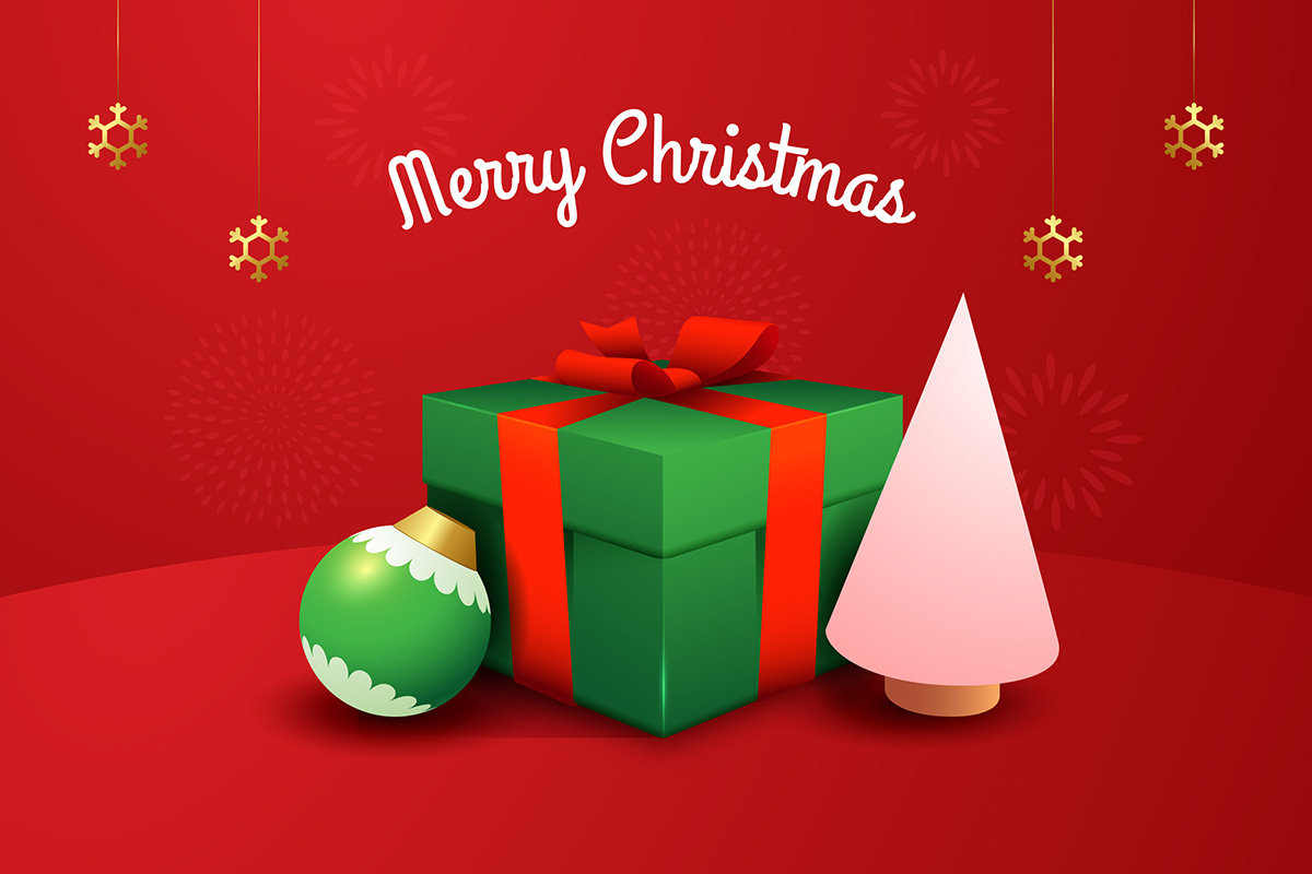 Hình minh họa hộp quà noel file vector mẫu số 772