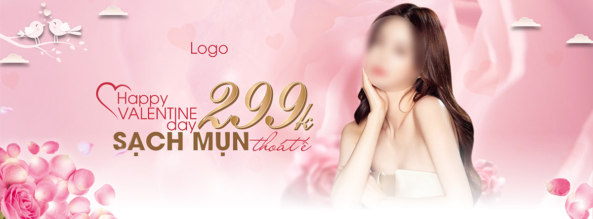 Banner quảng cáo làm sạch mụn tại spa file vector mẫu KF6