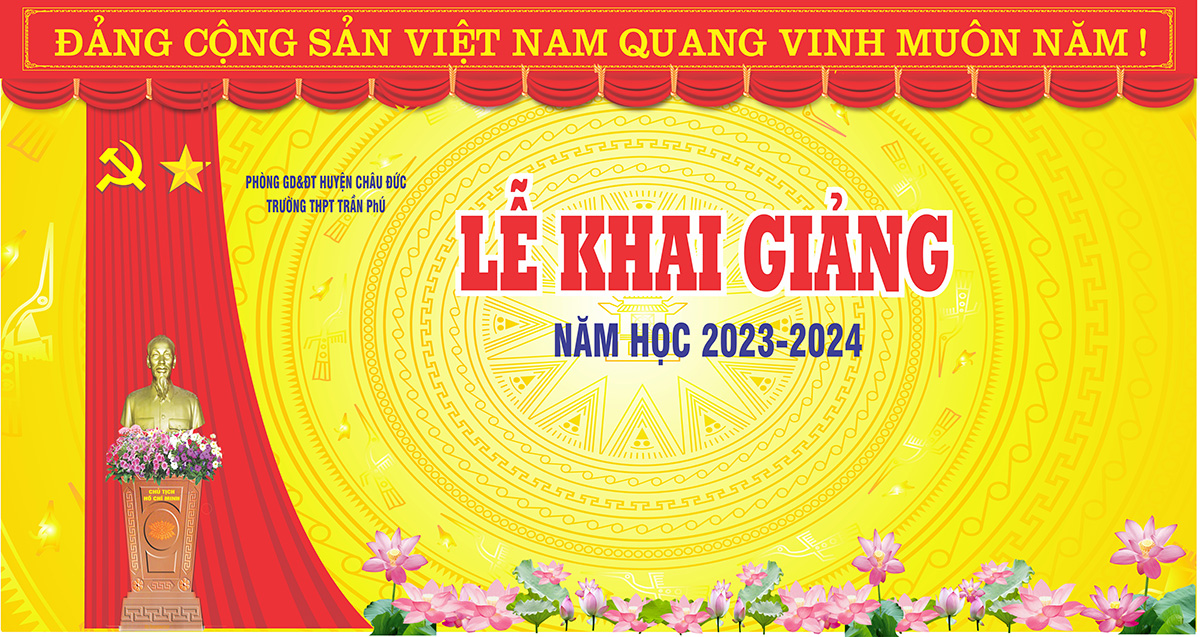 Backdrop Phông nền lễ khai giảng trường học - File Corel số 10