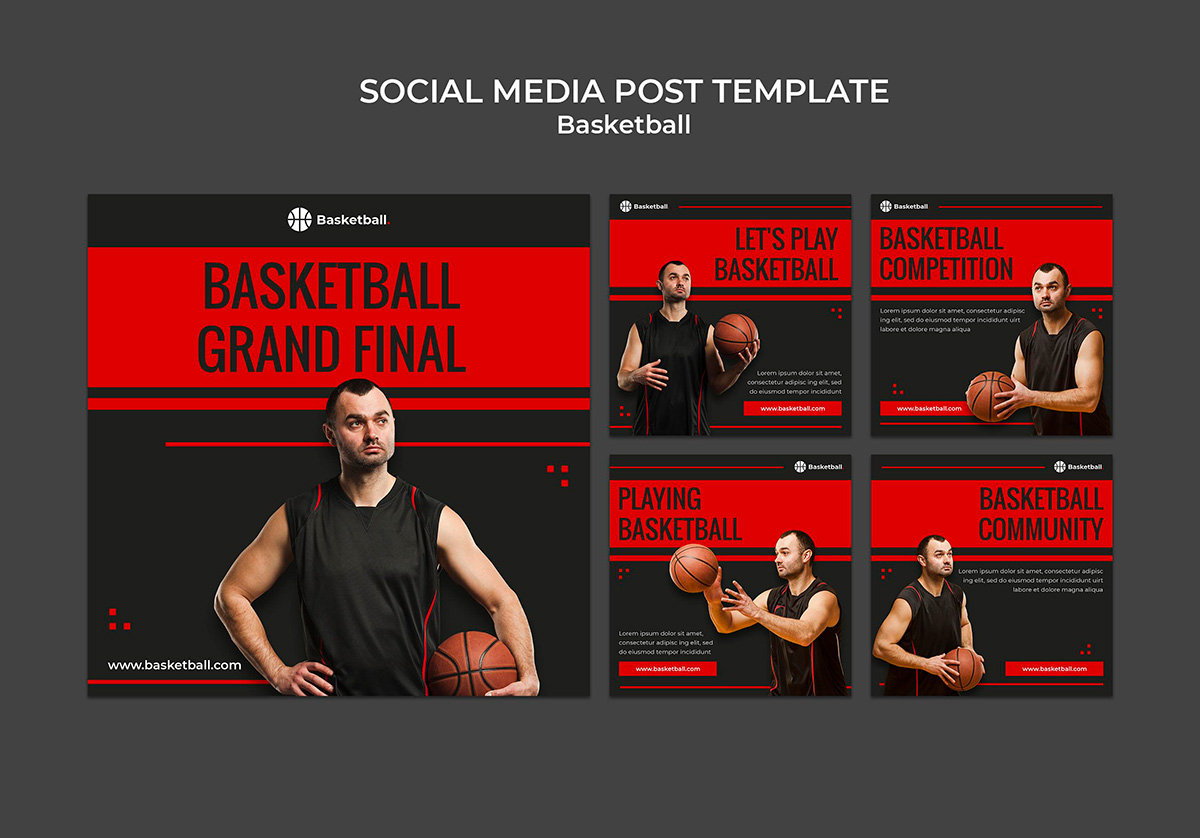 Bài đăng bóng rổ trên mạng xã hội file PSD mẫu BR482