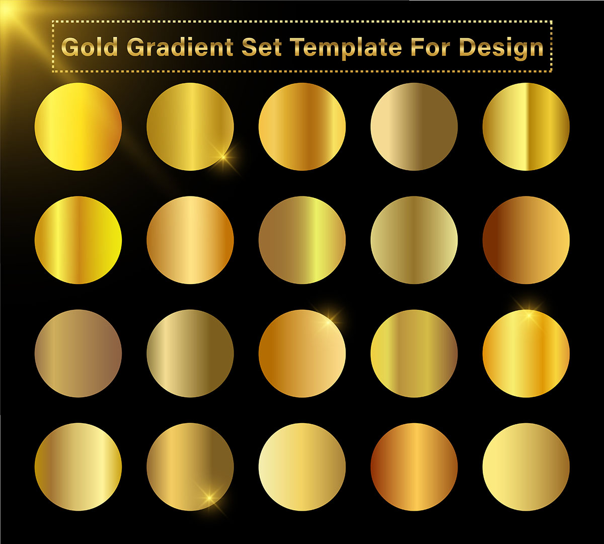 Bộ màu gold gradient sử dụng cho thiết kế file AI - mẫu số 33