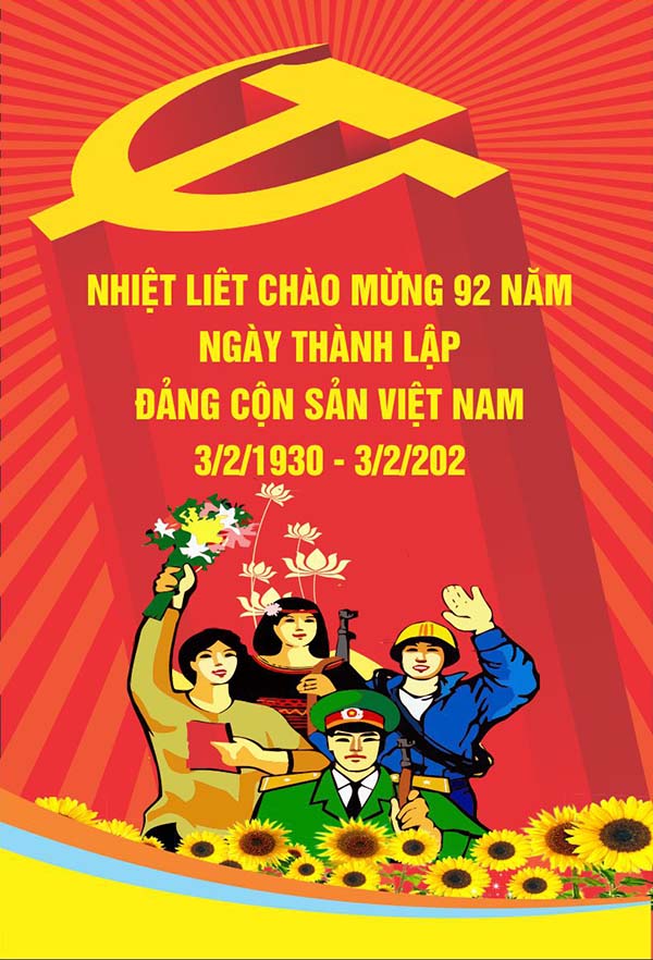 Pano mừng ngày thành lập Đảng Cộng sản Việt Nam file CDR mẫu CR19