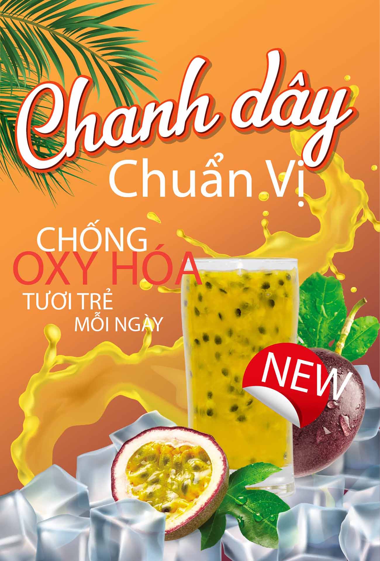 Poster đồ uống nước chanh dây mẫu 03 file AI