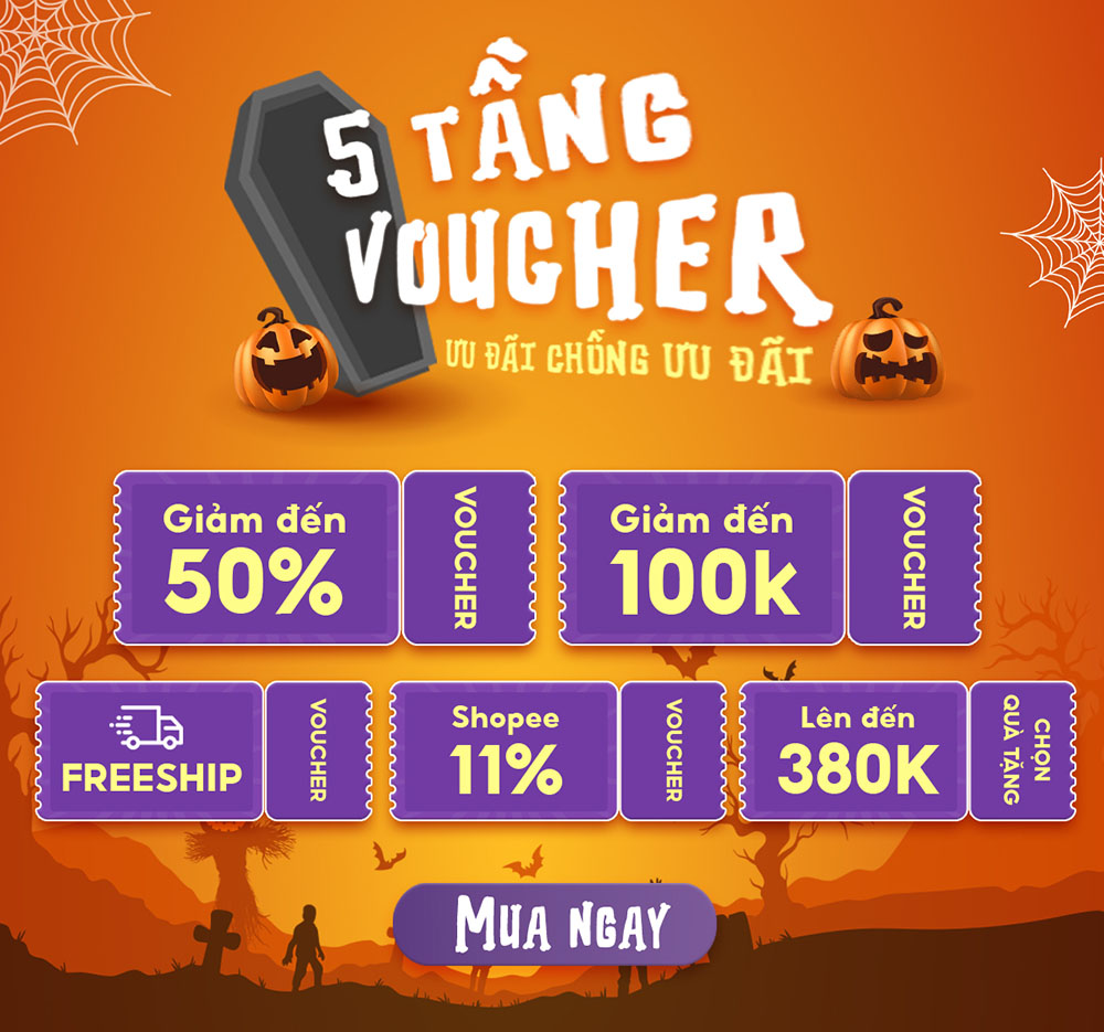 Banner voucher giảm giá dịp halloween file PSD - mẫu số 873