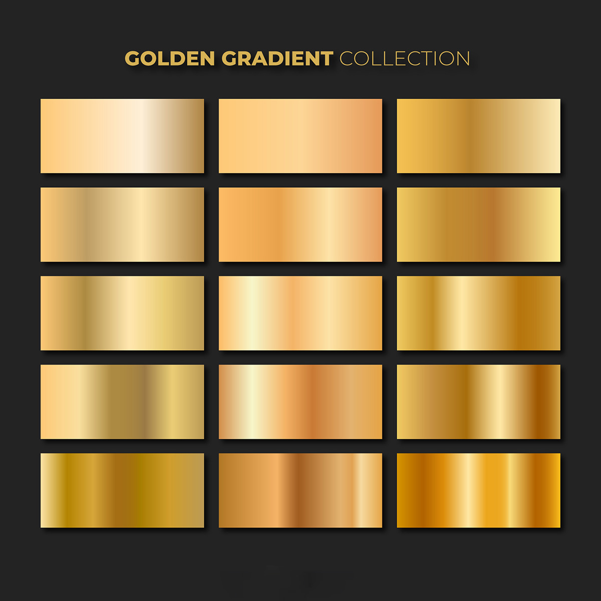 Bộ màu gradient vàng gold sang trọng cho phần mềm illustrator file AI ...