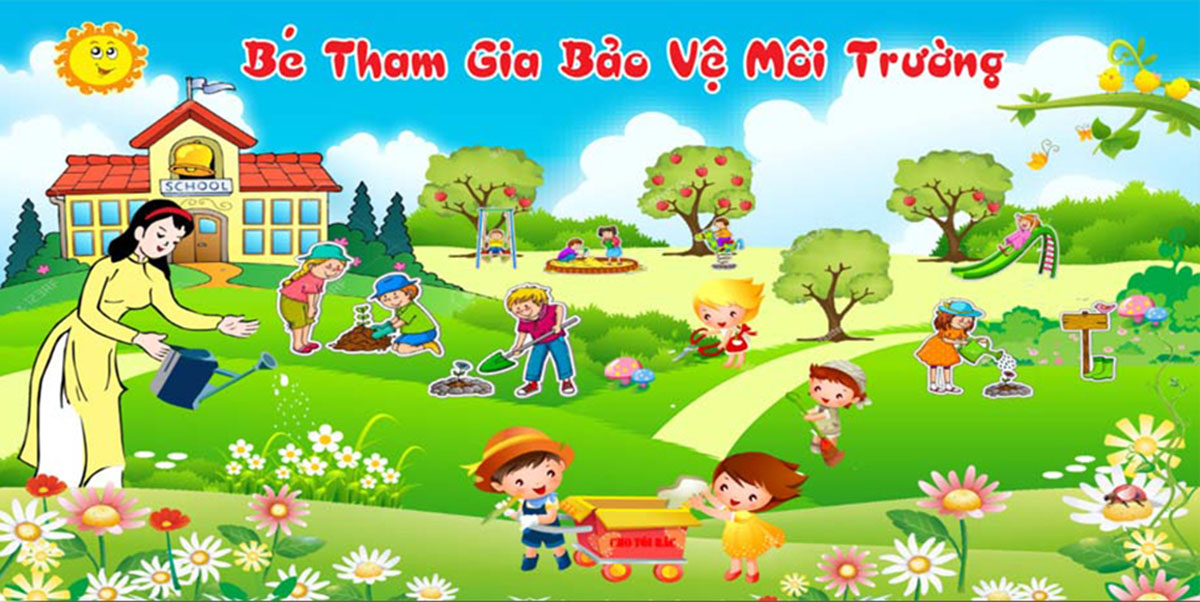 Banner trồng cây bảo vệ môi trường trái đất file CDR mẫu 189