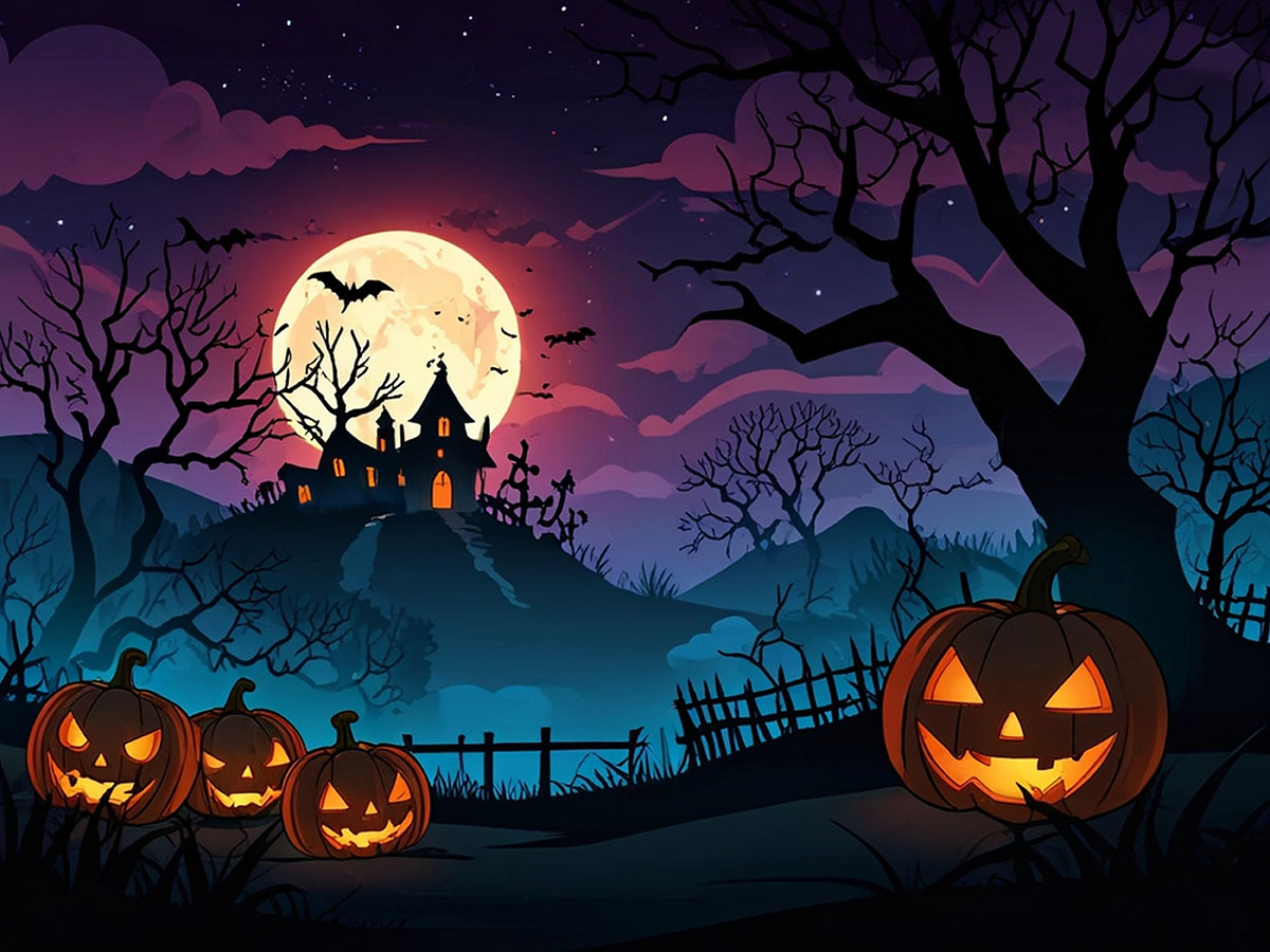 Background lâu đài ma quái lễ hội halloween file EPS - mẫu số 287