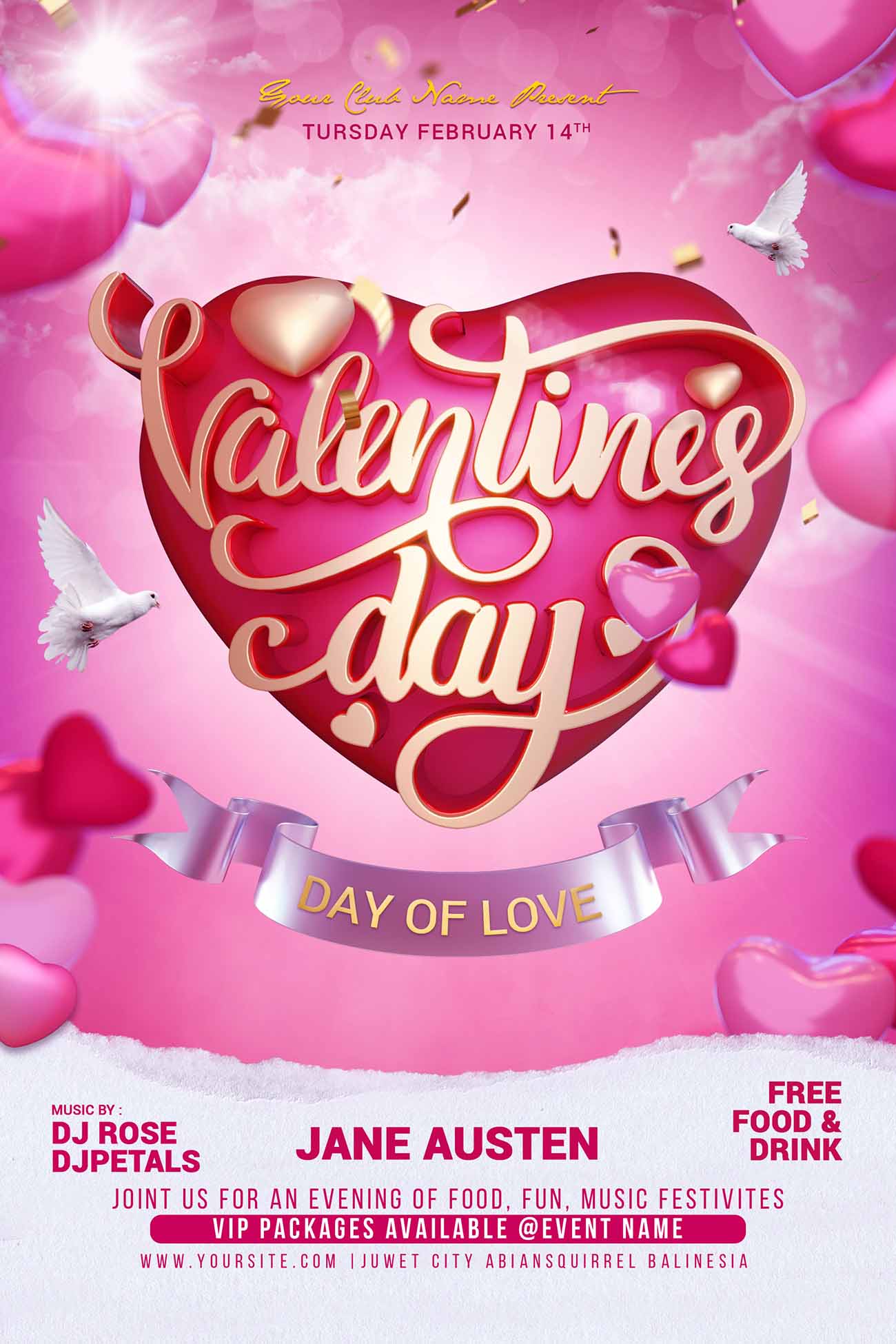 Poster ngày lễ tình nhân Valentine 14 file PSD