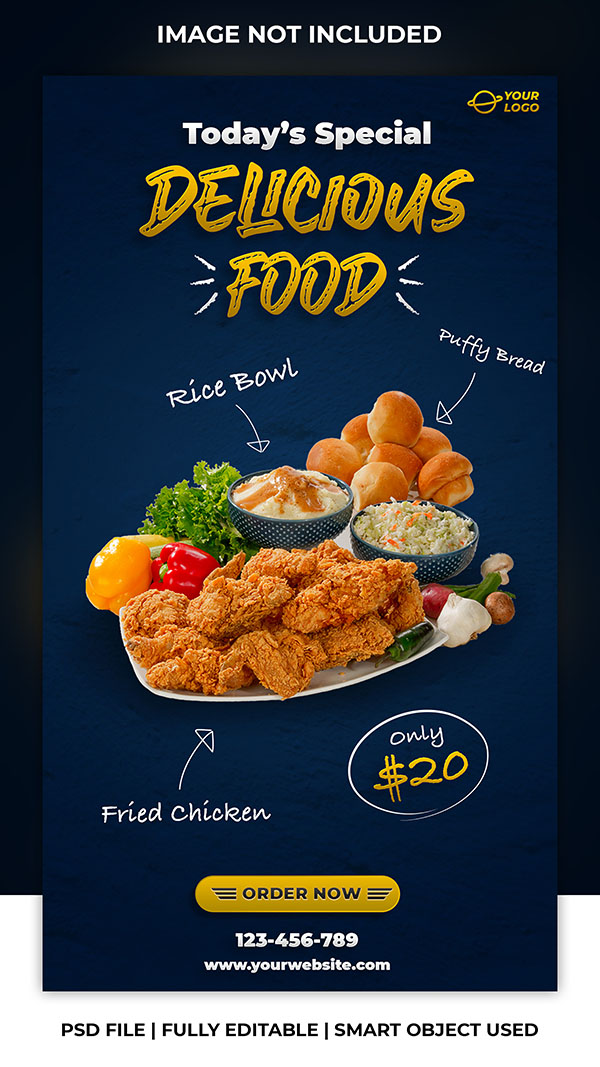 Poster quảng cáo gà rán KFC file PSD mẫu GR85