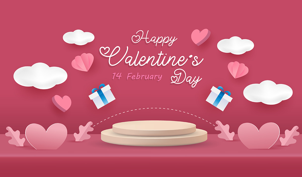 Banner ngày valentine file vector mẫu BV241