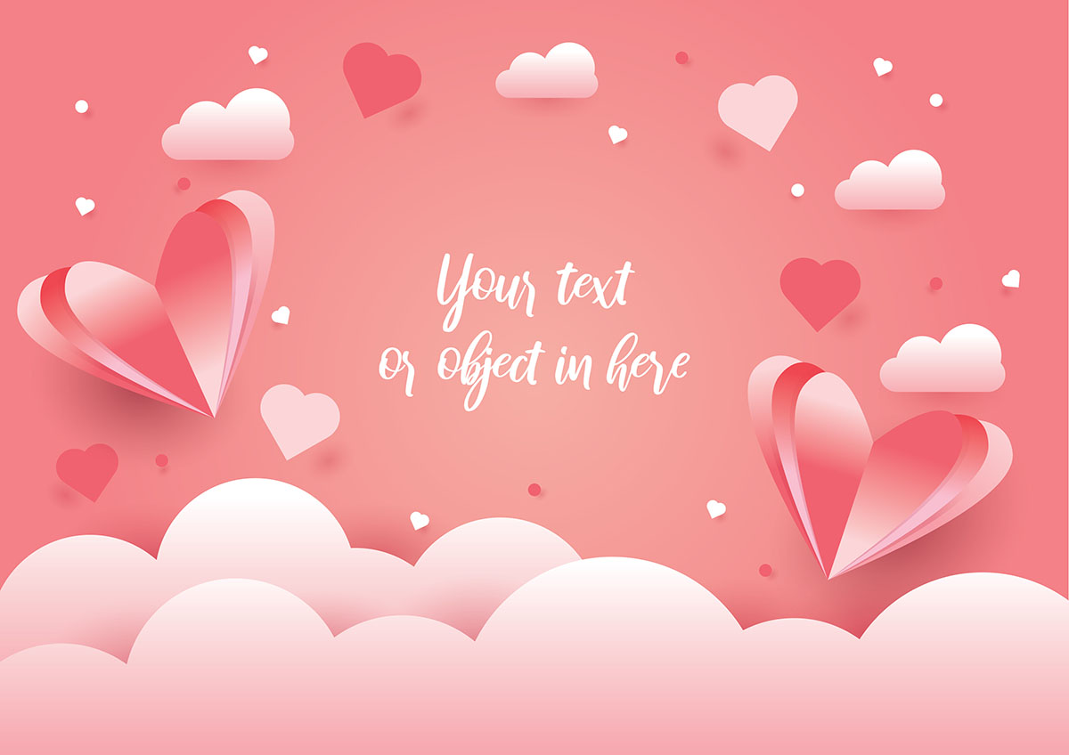 Banner ngày valentine nền hồng file vector mẫu số 604