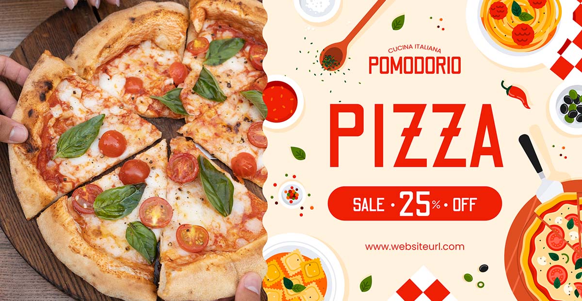 Banner quảng cáo bánh Pizza K13 file AI và EPS