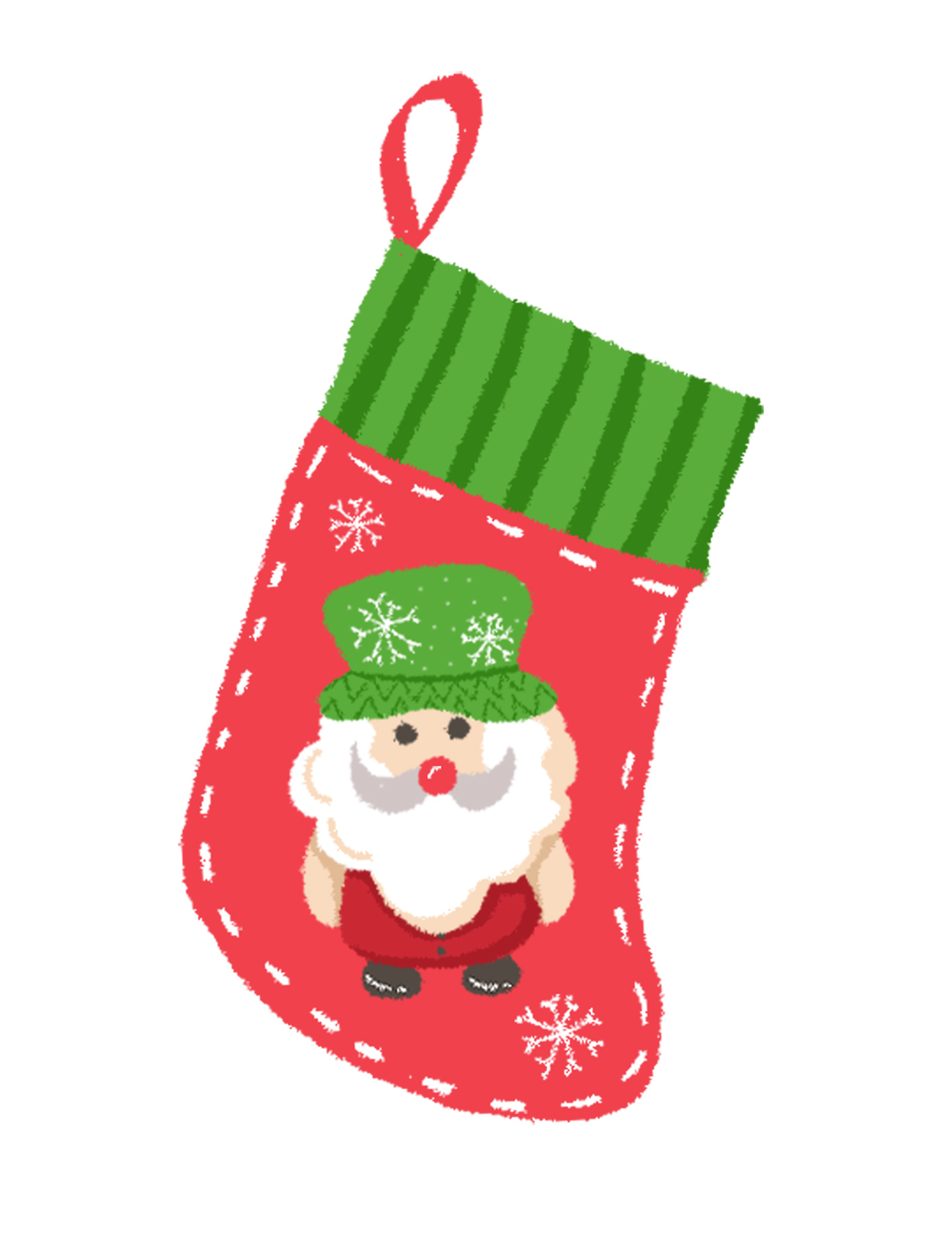 Ảnh minh họa chiếc tất in hình ông già noel file PSD