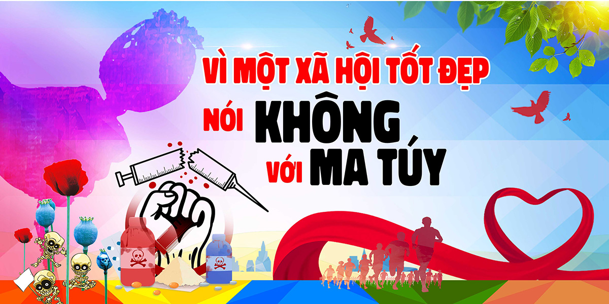 Phông nền, background tranh cổ động phòng chống ma túy File Corel