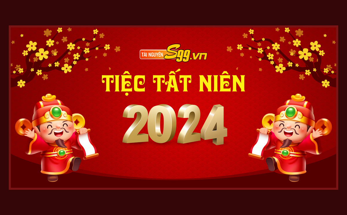 Backdrop tiệc tất niên cuối năm 2024 - Mẫu 121923 File EPS