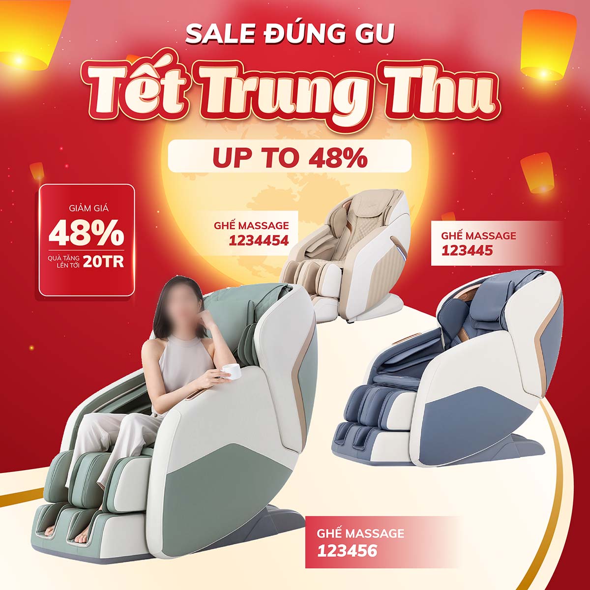 Banner sale ghế massage file AI - mẫu số 223