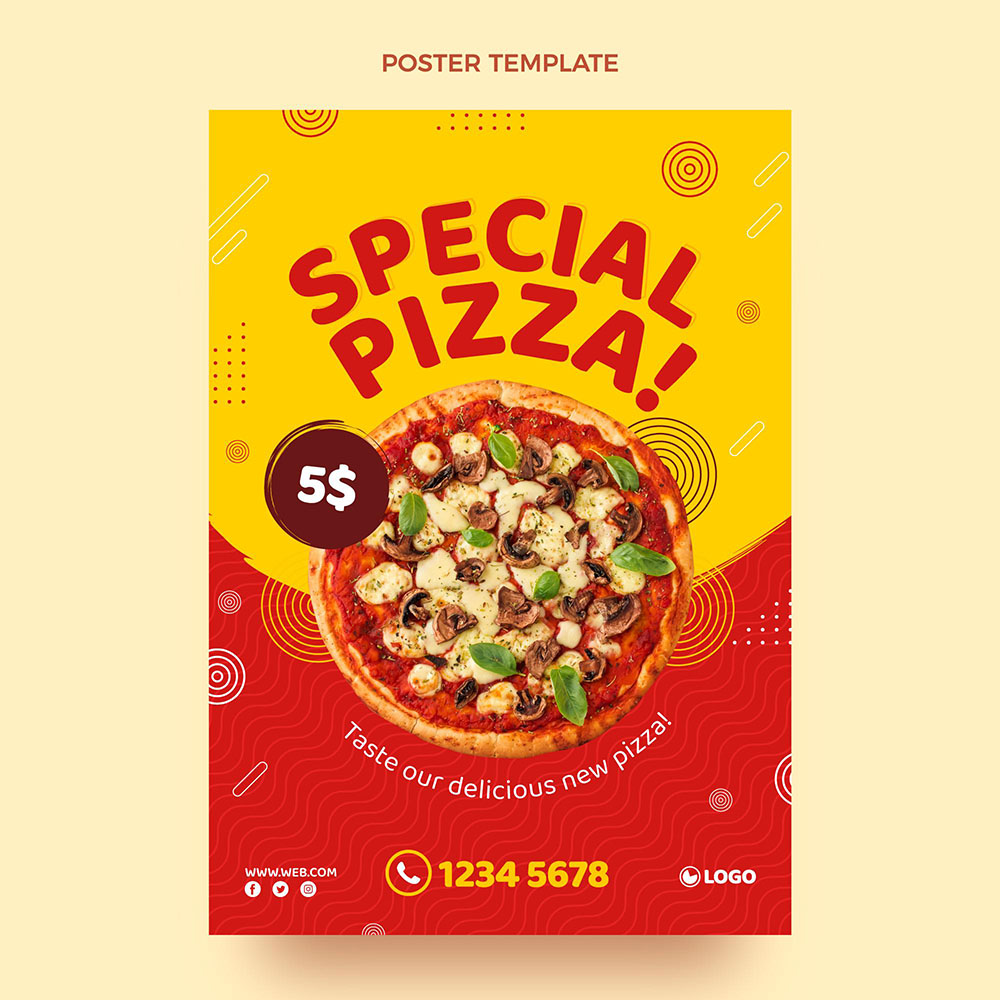 Poster quảng cáo pizza file EPS và AI mẫu P141