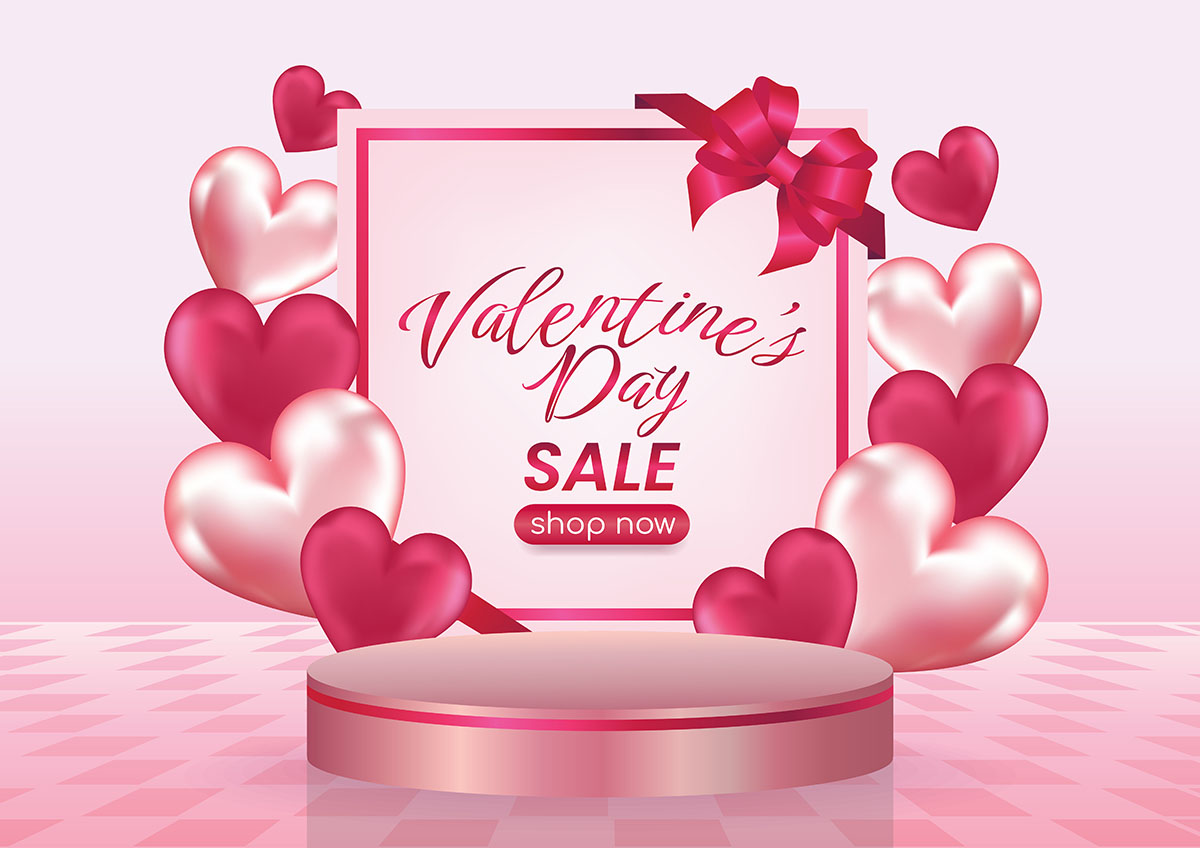 Banner sale dịp lễ valentine file vector mẫu BV105