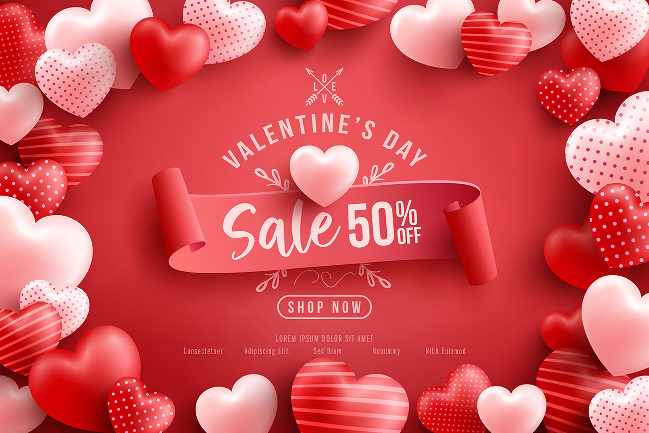 Banner valentine file EPS và AI mẫu V70