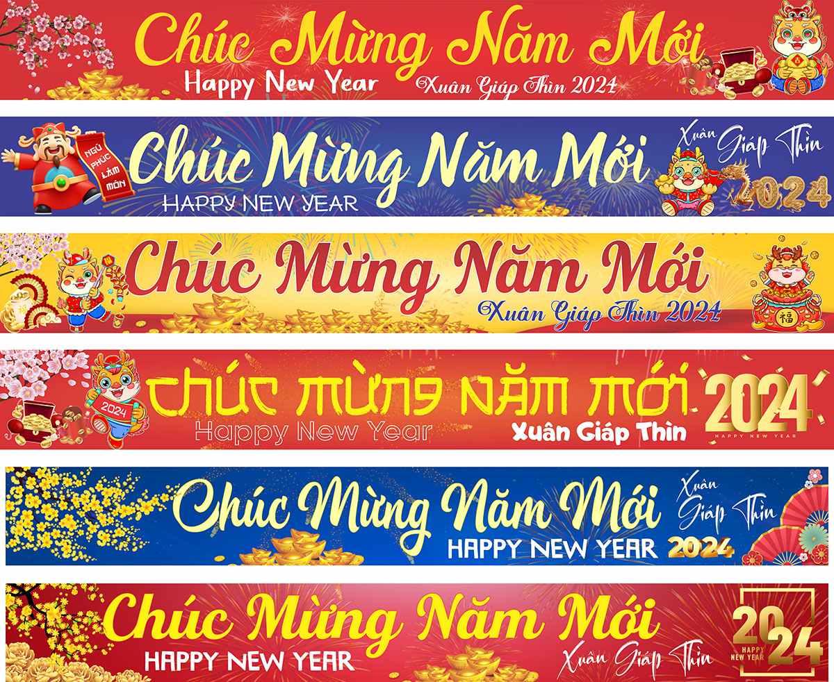 Băng rôn chúc mừng năm mới mẫu 016 - File Corel