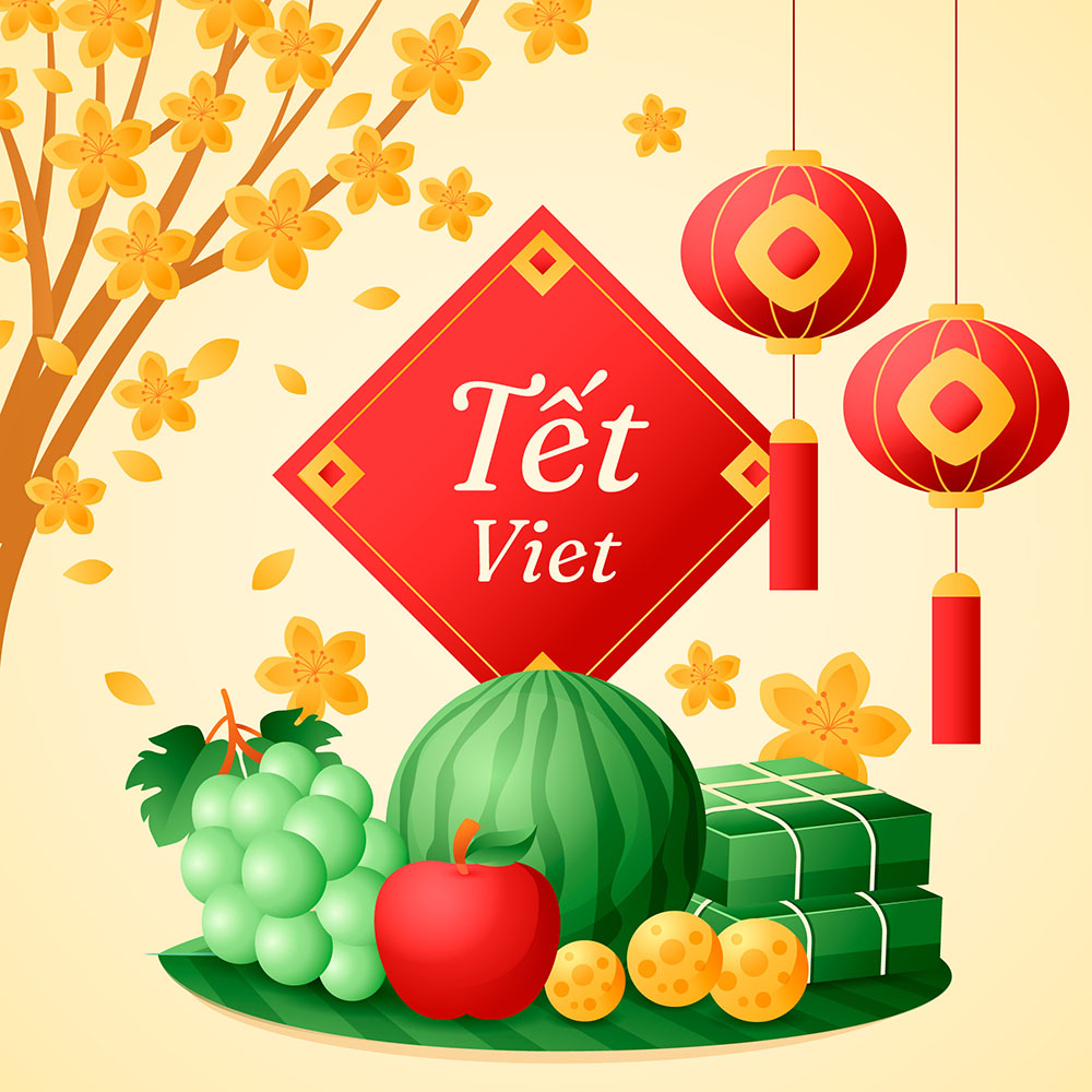 Banner món ăn ngày tết cổ truyền file vector mẫu 25R1793