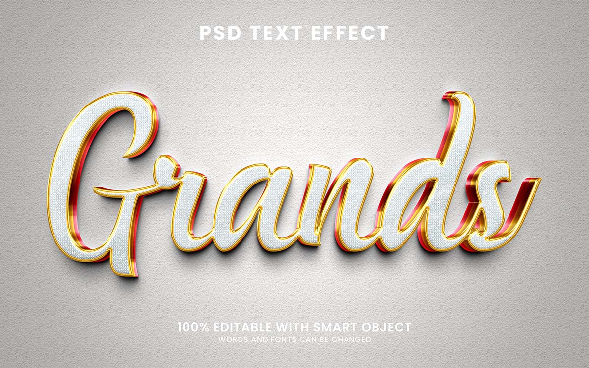 Hiệu ứng text gold file PSD mẫu HU261