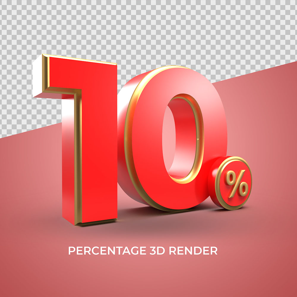 Hình ảnh con số giảm giá 10% file PNG mẫu GP200