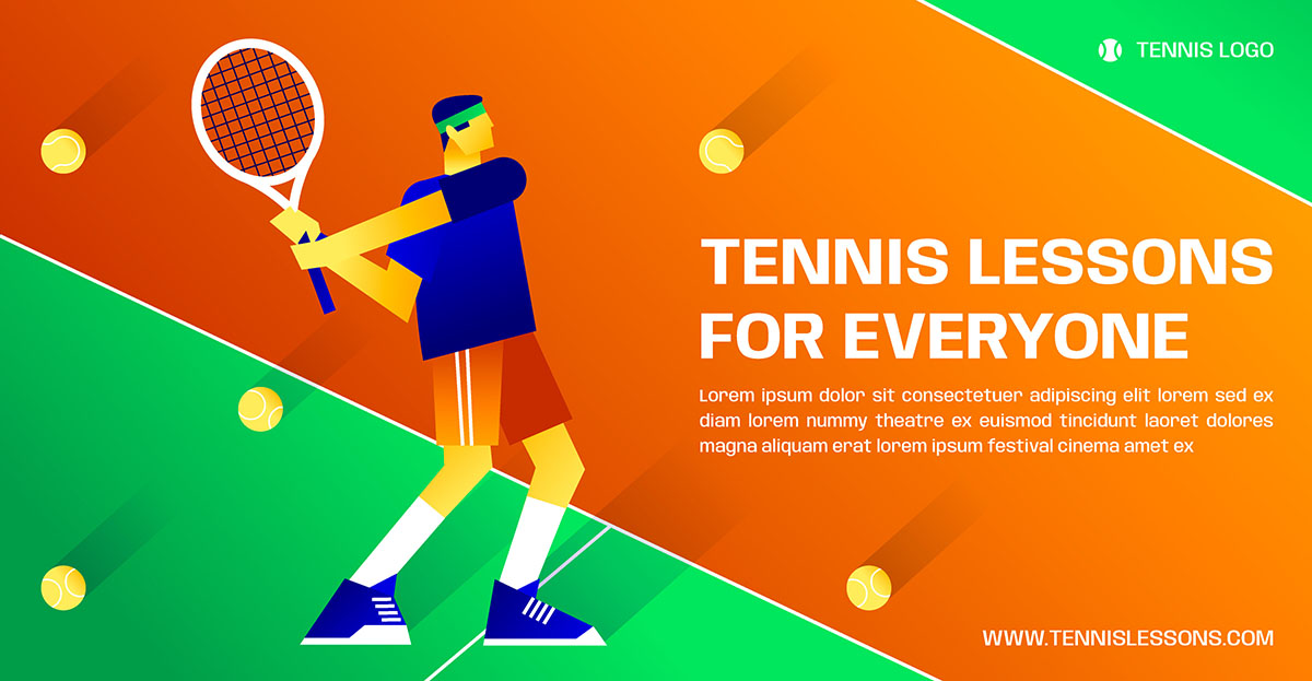 Banner giải đấu tennis file vector mẫu HV48