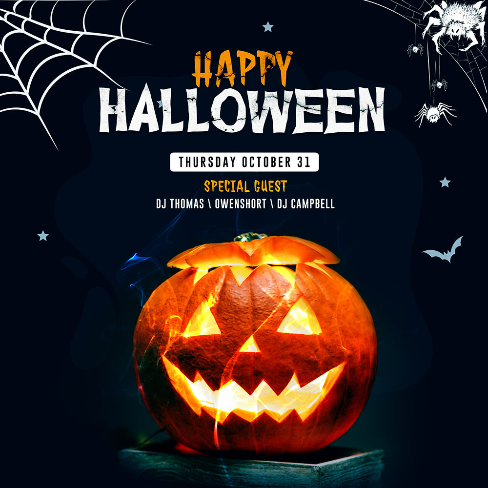 Banner bí ngô ma quái halloween file PSD - mẫu số 413