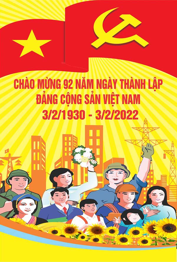 Pano mừng ngày thành lập Đảng Cộng sản Việt Nam file CDR mẫu CR18