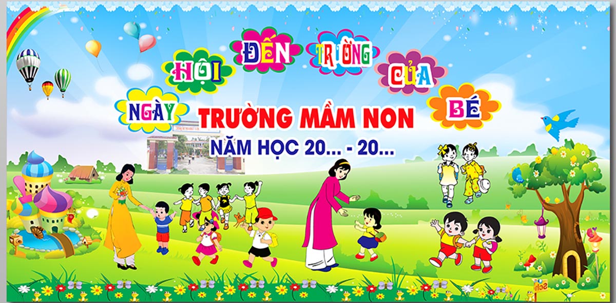 Backdrop ngày hội đến trường file Corel - mẫu số 220