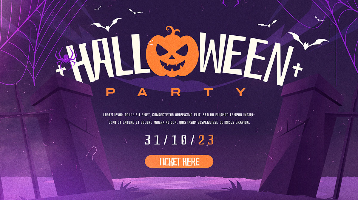 Banner lễ hội halloween file PSD mẫu MB164