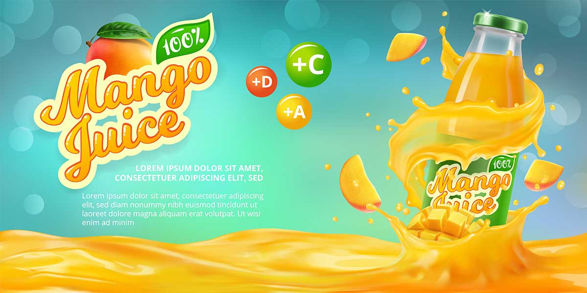 Banner quảng cáo nước ép xoài file vector mẫu số 739