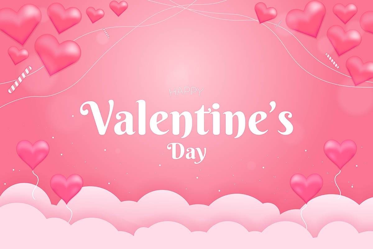 Banner ngày valentine nền hồng file vector mẫu số 920