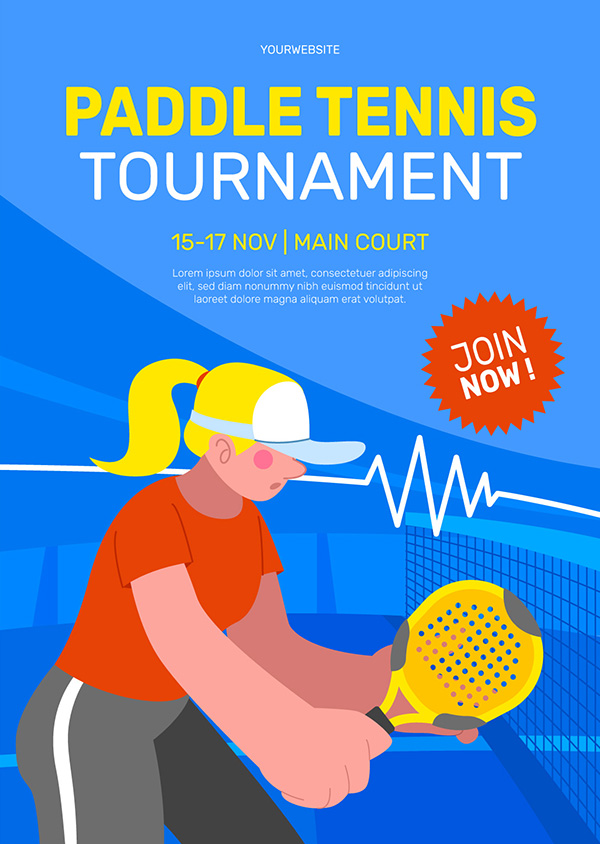 Poster cầu thủ đánh tennis file vector mẫu HV31