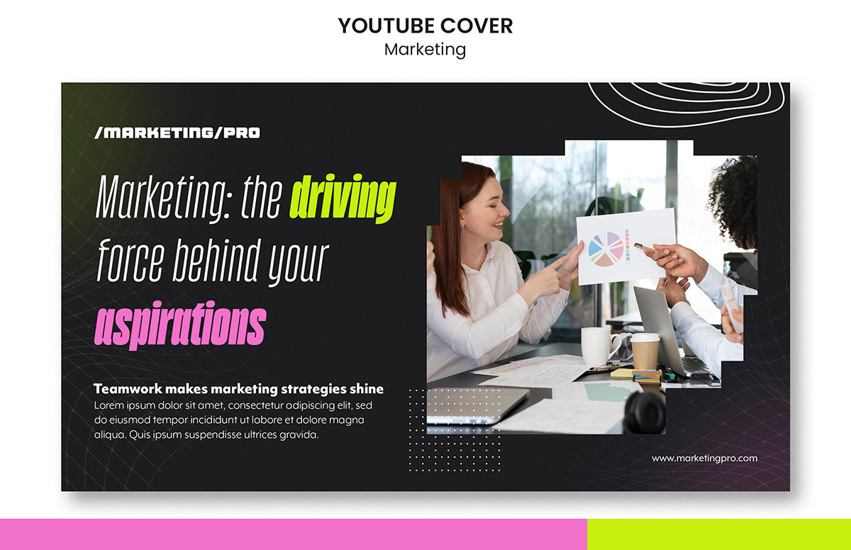 Ảnh thumb kênh youtube chủ đề marketing mẫu 22 file PSD