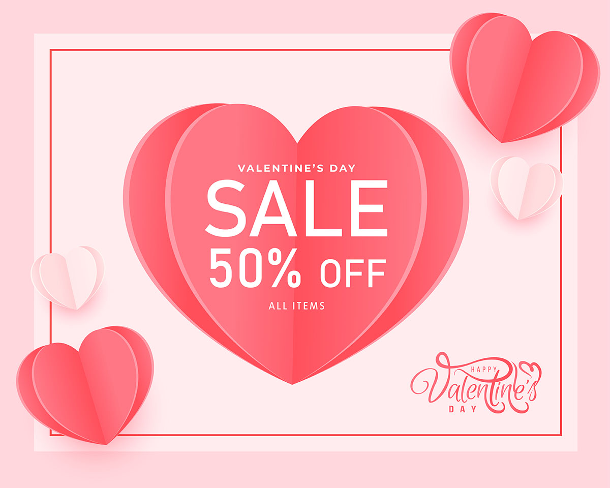 Banner sale dịp lễ tình nhân valentine  file vector mẫu BV336