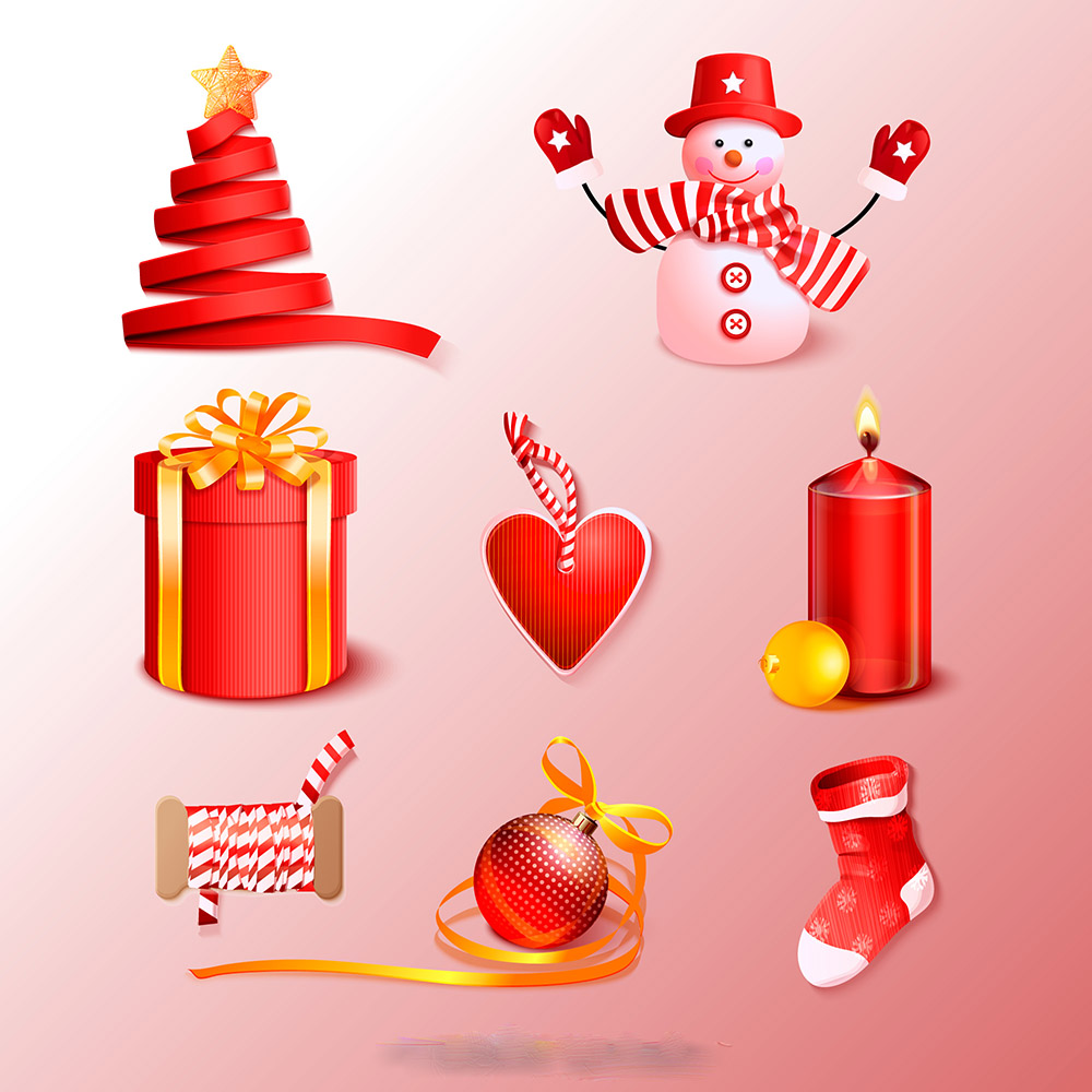 Hình minh họa đồ vật trang trí noel file vector mẫu số 687