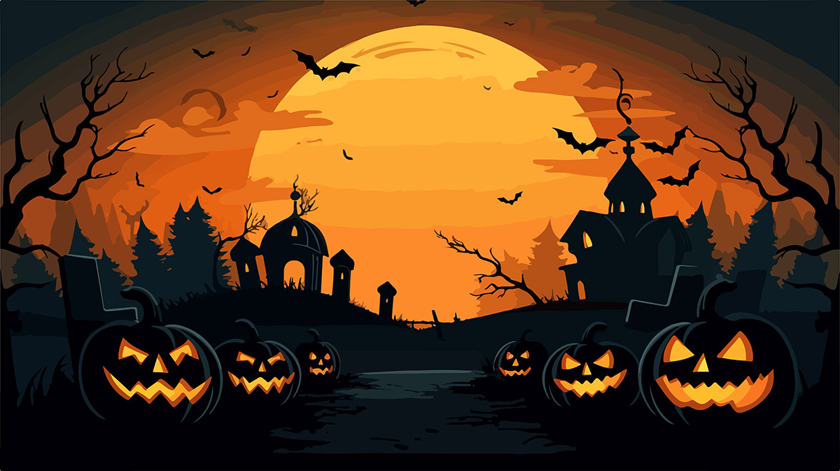 Background khu rừng ma quái halloween file EPS - mẫu số 122