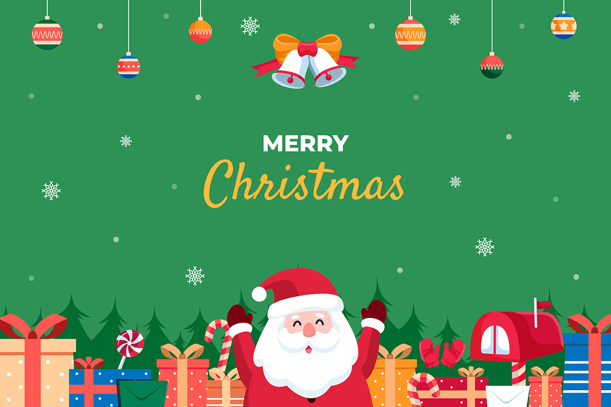 Banner ông già noel cùng hộp quà giáng sinh file vector mẫu số 338