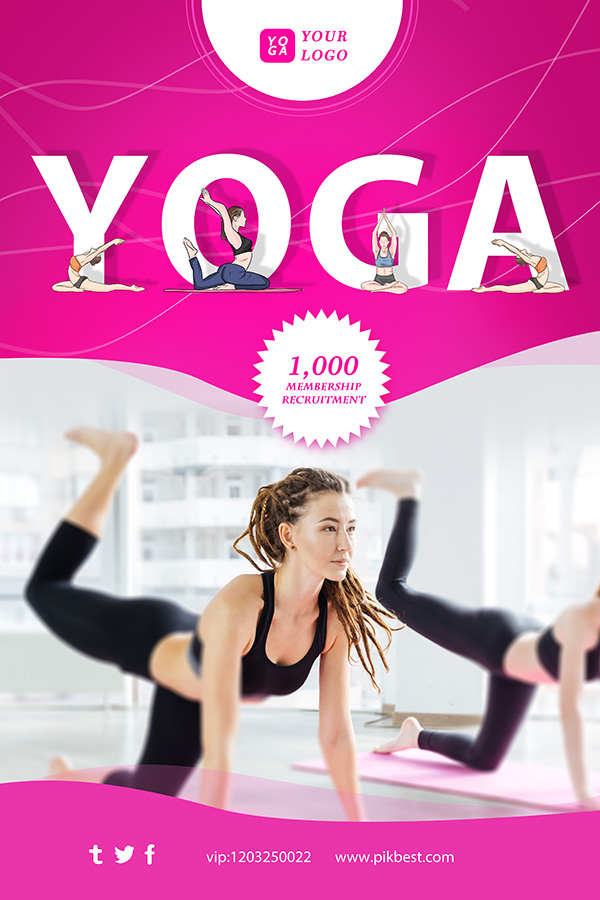 Poster bài tập yoga tại nhà file PSD mẫu J3