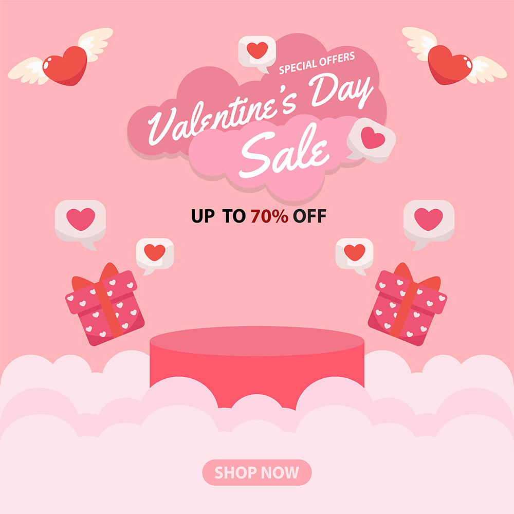 Banner sale ngày lễ valentine file vector mẫu BV166