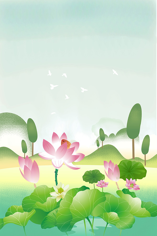 Background hoa sen vector file PSD mẫu HS85