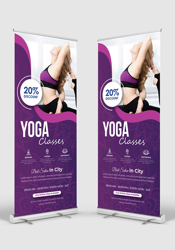 Poster quảng cáo lớp học yoga file AI - mẫu số 678